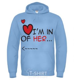 Мужская толстовка (худи) I am in love of her Голубой фото
