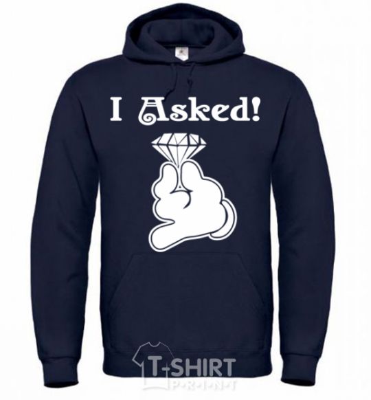 Men`s hoodie I asked navy-blue фото