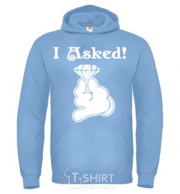Мужская толстовка (худи) I asked Голубой фото