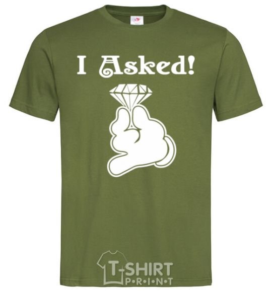 Men's T-Shirt I asked millennial-khaki фото