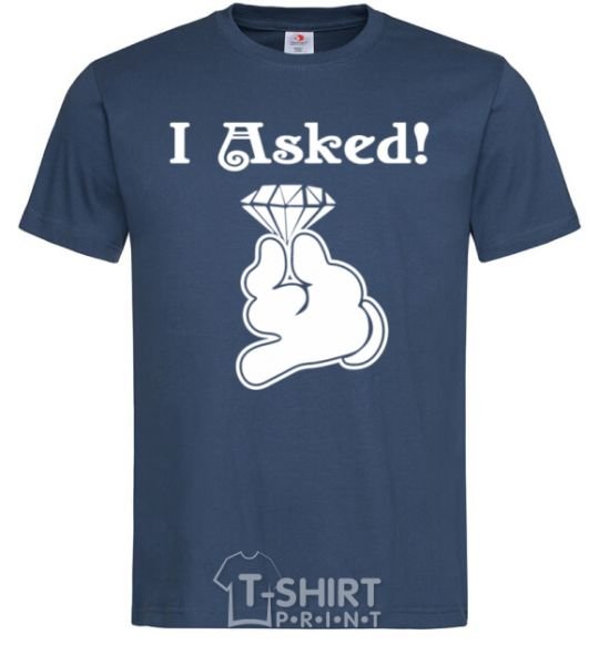 Men's T-Shirt I asked navy-blue фото