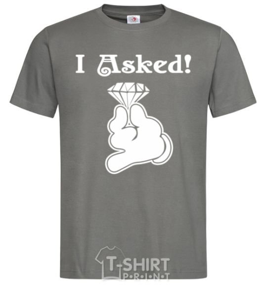 Men's T-Shirt I asked dark-grey фото