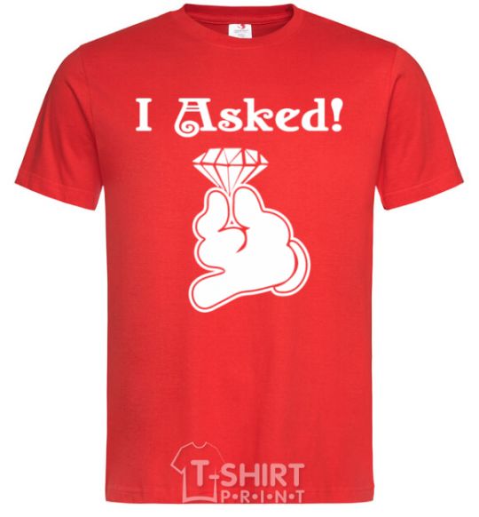 Men's T-Shirt I asked red фото