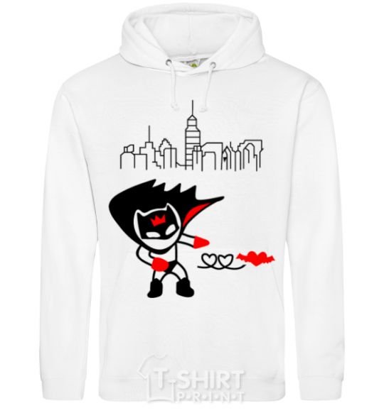 Men`s hoodie Bat boy White фото