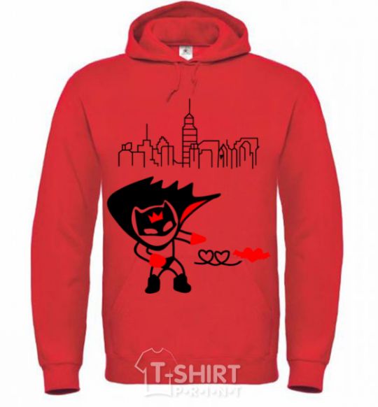 Men`s hoodie Bat boy bright-red фото