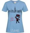 Women's T-shirt Cat girl sky-blue фото