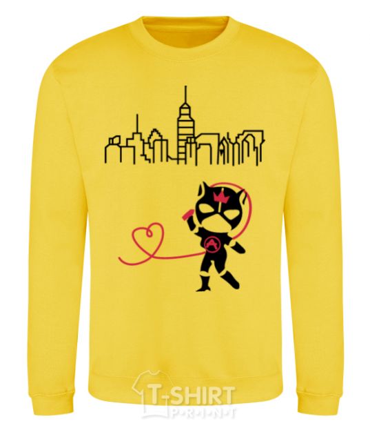 Sweatshirt Cat girl yellow фото