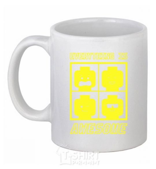 Ceramic mug Everything is awesome White фото