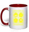Mug with a colored handle Everything is awesome red фото