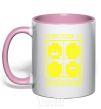 Mug with a colored handle Everything is awesome light-pink фото