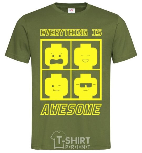 Men's T-Shirt Everything is awesome millennial-khaki фото