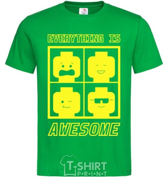 Men's T-Shirt Everything is awesome kelly-green фото