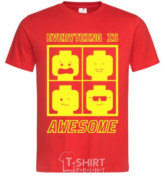 Men's T-Shirt Everything is awesome red фото