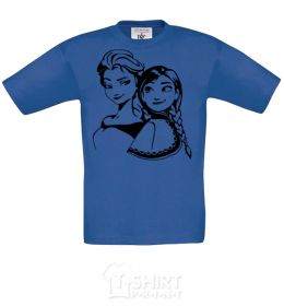 Kids T-shirt Elza and sister royal-blue фото