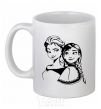 Ceramic mug Elza and sister White фото