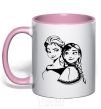 Чашка с цветной ручкой Elza and sister Нежно розовый фото