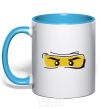 Mug with a colored handle Ninjago boy sky-blue фото