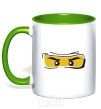 Mug with a colored handle Ninjago boy kelly-green фото