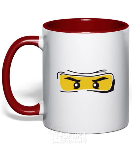 Mug with a colored handle Ninjago boy red фото