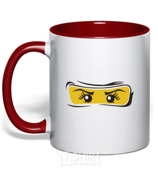 Mug with a colored handle Ninjago girl red фото