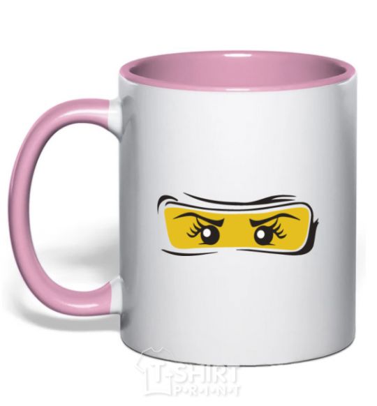 Mug with a colored handle Ninjago girl light-pink фото