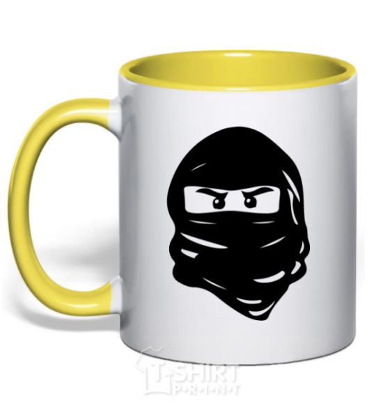 Mug with a colored handle Ninjago lego yellow фото