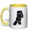 Mug with a colored handle Lego ninjago yellow фото