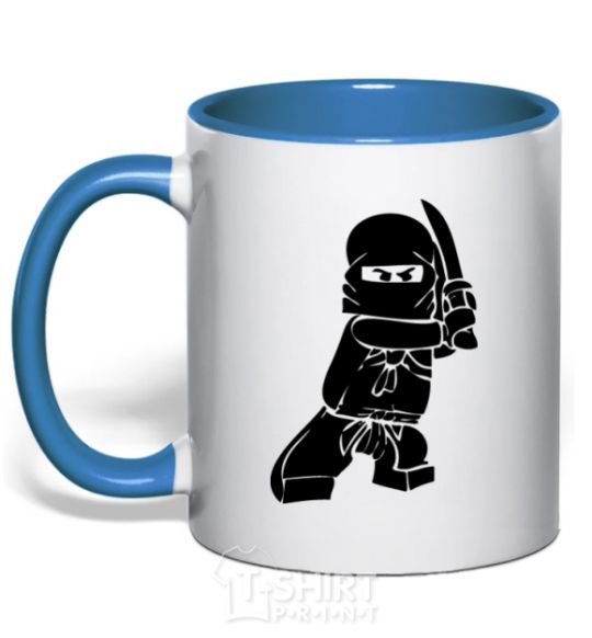 Mug with a colored handle Lego ninjago royal-blue фото