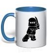 Mug with a colored handle Lego ninjago royal-blue фото