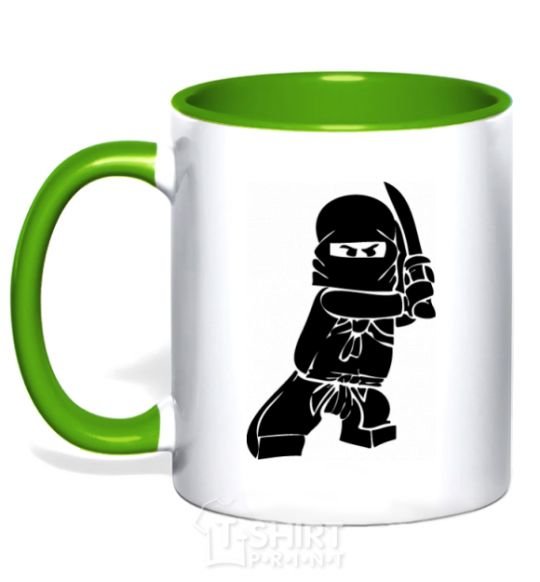 Mug with a colored handle Lego ninjago kelly-green фото