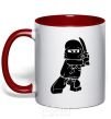 Mug with a colored handle Lego ninjago red фото