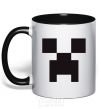 Mug with a colored handle Minecraft logo black фото