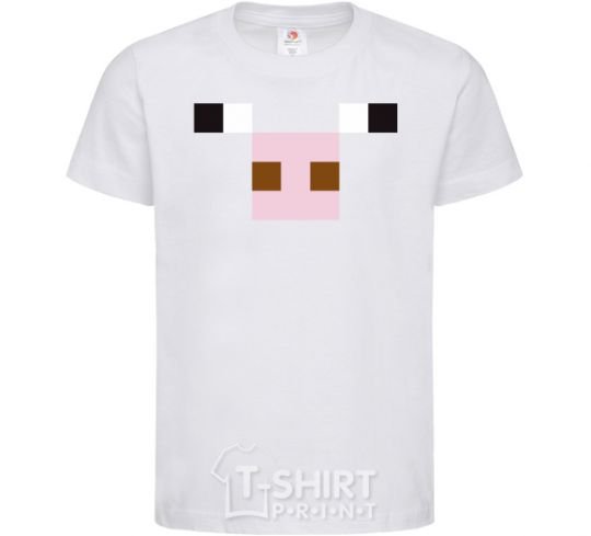 Kids T-shirt Minecraft pig White фото