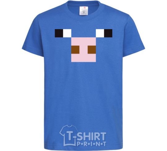 Kids T-shirt Minecraft pig royal-blue фото