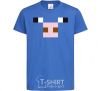 Kids T-shirt Minecraft pig royal-blue фото