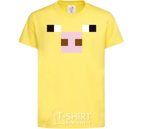 Kids T-shirt Minecraft pig cornsilk фото