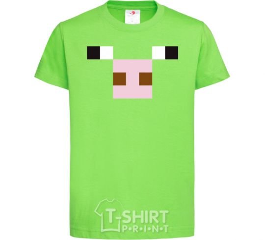 Kids T-shirt Minecraft pig orchid-green фото