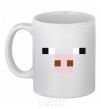 Ceramic mug Minecraft pig White фото