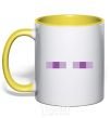 Mug with a colored handle Minecraft eyes yellow фото