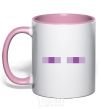 Mug with a colored handle Minecraft eyes light-pink фото