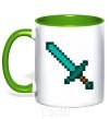 Mug with a colored handle Minecraft sword kelly-green фото