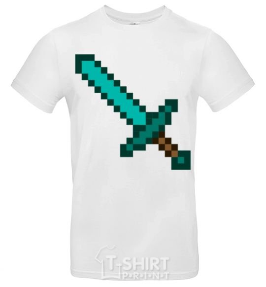 Мужская футболка Minecraft sword Белый фото