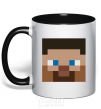 Mug with a colored handle Minecraft hero black фото