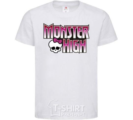 Kids T-shirt Monster high logo bright White фото