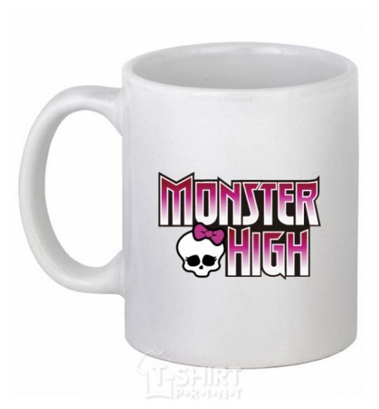 Чашка керамическая Monster high logo bright Белый фото