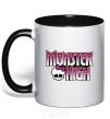 Mug with a colored handle Monster high logo bright black фото