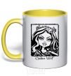 Mug with a colored handle Clawdeen Wolf yellow фото