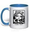 Mug with a colored handle Clawdeen Wolf royal-blue фото