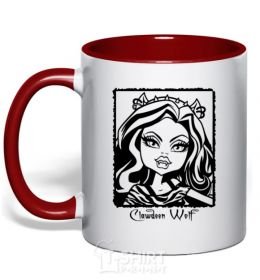 Mug with a colored handle Draculaura Monster sky-blue фото