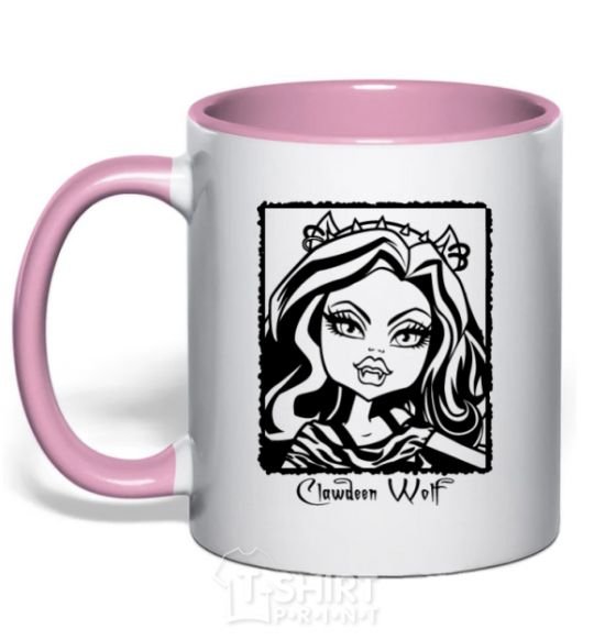 Mug with a colored handle Clawdeen Wolf light-pink фото